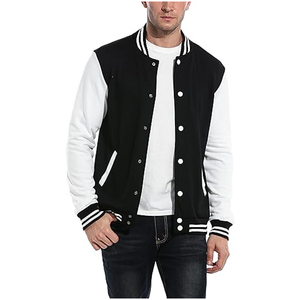High Quality 100% Wool Body <b>Leather</b> Sleeves Men's Casual Streetwear Wholesale Varsity <b>Jacket</b> Letterman Design Fleece <b>Jacket</b> - Product Image 2