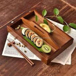 Bandeja de lujo Forgewood de acacia premium con asas de hierro industrial, superficie lisa, venta al por mayor, regalos perfectos, platos para servir, tablas sólidas - Product Image 6