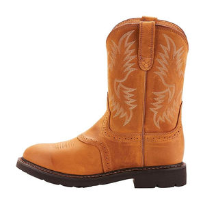 Botas Vaqueras Occidentales de Cuero Genuino a la Moda para Hombre, con Cierre de Cremallera, Punta Cuadrada, Estilo Occidental - Product Image 2