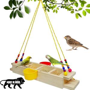 Comedero para Pájaros de Madera Hecho a Mano, Comedero Colgante para Jardín, Patio, Balcón, Casa para Pájaros Amigable con la Vida Silvestre - Product Image 1