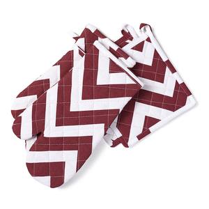 Gants de cuisine et maniques en coton 100% tissé, style moderne, résistants à la chaleur, imperméables, lavables au lave-vaisselle, imprimés numériquement, pour la cuisine - Product Image 1