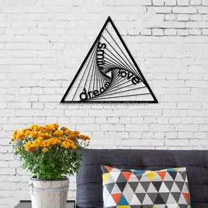 Metal Home Decor Modern Triangle Wall Art decorative metal art Triangle Home decor for Living Room, Bed Room and drawing Room