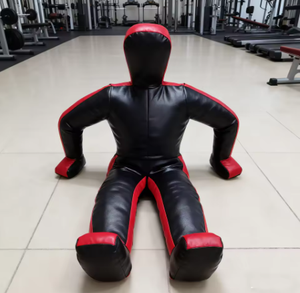Black and Red Faux Leather Boxing <b>Dummy</b> Sponge Filled Durable Training Equipment for Adult Martial Arts Practice - Product Image 5