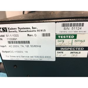 Kaiser Systems KSI S1-1-1000 AFS Power Supply - อุปกรณ์และอะไหล่เซมิคอนดักเตอร์ระดับโลกที่เชื่อถือได้ - Product Image 5