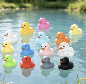 Canardons jaunes personnalisés avec logo, canards en caoutchouc colorés, jouet de plage et de <span class=keywords><strong>piscine</strong></span> pour compétition, fête, été, cadeau d'anniversaire pour enfants - Product Image 1