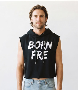 <b>Men's</b> Sleeveless Hooded <b>Crop</b> <b>Top</b> Casual 100% Cotton Baggy Loose Fit Cropped <b>Top</b> Casual Sweatshirt Winter Wear Sweat <b>Crop</b> <b>Top</b> - Product Image 2