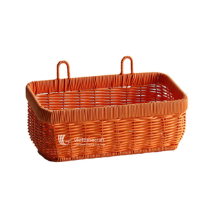 <b>Wall</b> <b>Hanging</b> Vintage Rattan <b>Storage</b> Basket Handmade Eco-friendly Wicker Organizer for Kitchen Bathroom Living Room Wardrobe Home - Product Image 1