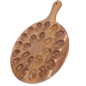 Plateau à œufs farcis en bois d'acacia rustique poli, 12 trous, taille personnalisée, best-seller - Product Image 6