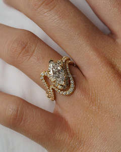 Anillo de Compromiso/Boda Vintage de Oro Amarillo de 14k con Diamante Cultivado en Laboratorio IGI/GIA, Unisex, Oro Blanco Fino para Aniversario, Ideal para Fiestas - Product Image 3