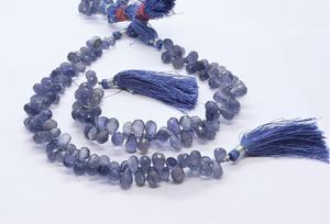 Perles de Briolette en Iolite Naturelle Facettée Forme Goutte d'Eau 4x6-5x8 MM, Perles Goutte d'Eau en Pierre Gemme Iolite Facettée, Perles Iolite en Forme de Larme Facettées - Product Image 4