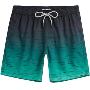 Shorts de bain pour hommes en polyester tissé avec bordure contrastante, imprimé AOP, élastique en nylon, séchage rapide, décontracté, fournisseur du Bangladesh - Product Image 2