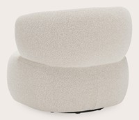Fauteuil lounge pivotant contemporain – Fauteuil d'appoint moderne avec dossier incurvé et base pivotante – Fauteuil lounge