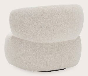 Contemporary Swivel Lounge Chair – Upholstered Curved Back Accent Chair Modern Accent Chair with Swivel Base – Lounge Chair - Product Image 2