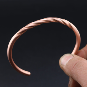 Pure Copper <b>Engraved</b> Floral Magnetic Therapy Cuff Bracelet Luxury Handmade Personalization High Polish <b>Bangle</b> Jewelry - Product Image 2