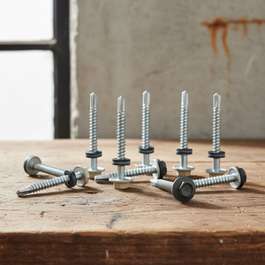 PDC Model 12 Hex Head Self Drilling <b>Screw</b> Bonded EPDM Washer Carbon Steel Coarse Thread <b>Galvanized</b> Zinc Plated Class 4.8/6.8 - Product Image 1