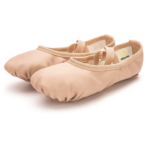 MBAANI – chaussures de ballet souples pour femmes, tige en PU, semelle en cuir véritable, chaussures plates pour entraînement de danse, couleur chair, rose, noir - Product Image 2