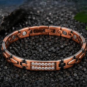 Pulsera Magnética de Cobre Puro con Cristales Artesanales para la Salud, con Función de Personalización, Regalo Promocional Novedoso - Product Image 1
