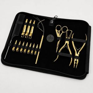 Kit d'outils professionnels pour extensions de cheveux : pinces à cheveux, pince à sertir à 3 trous, ciseaux de coupe, pince pour extensions adhésives, pinces de sectionnement, peigne - Product Image 5