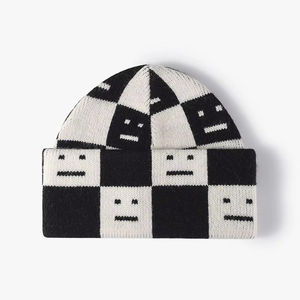 Bonnet unisexe en laine mélangée, design OEM, chaud pour l'hiver, motif uni, meilleure qualité, logo personnalisé, respirant et imperméable - Product Image 1