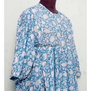 Vestido de Verano para Mujer, Estampado Digital, de Algodón No Tejido, Manga Corta, Estilo Floral, Corte en A, Ecológico, Casual y Elegante para Uso Diario - Product Image 5