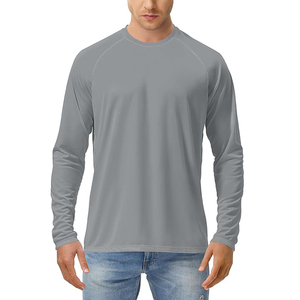 Nouveau T-shirt à manches longues pour homme, coupe ajustée, pour l'été, respirant, séchage rapide, style décontracté, logo personnalisé, taille unique, T-shirt à manches longues - Product Image 3