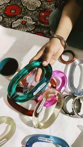 Cadena de Eslabones de Acrílico/Resina Hecha a Mano, Estilo Retro, Cadena de Resina Acrílica de Color, Desmontable, de la India - Product Image 2