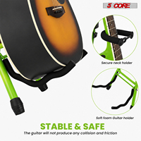 5Core Gitarrenhocker 8 cm gepolsterter, faltbarer, robuster Musikstuhl mit integrierter Fußstütze und Bodenstehender Sensibilitätsschale