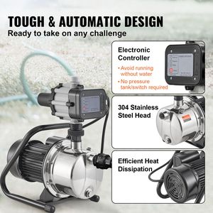 Pompa per Pozzi Poco Profondi da 1HP 115V con Portata di 1200 GPH e Prevalenza di 145 ft, Pompa Portatile in Acciaio Inox con Controllo Automatico per Irrigazione - Product Image 4