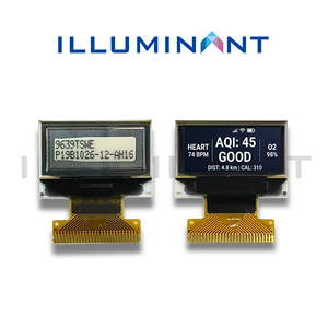 Écran PMOLED FPC de 0,83 pouce, éclairage monochrome bleu/blanc, 96x39, 23,8x16,2x1,2, 8 bits, 68XX/80XX, parallèle 4 fils, SPI I2C - Product Image 3