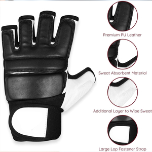 MMA Sparring <b>Gloves</b> Half Finger Training Boxing <b>Gloves</b> Punching Bag Fight Gear Wrist Wrap Support Durable Leather <b>Gloves</b> - Product Image 3