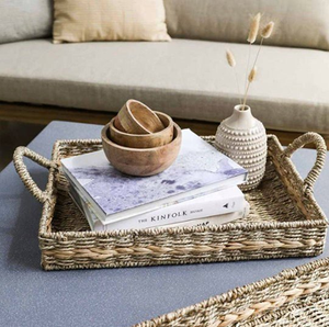 Plateau de service en rotin tressé à la main, décoration de table basse, travail artisanal de haute qualité - Product Image 4