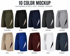 Shorts Bermuda Homme Vert Olive Séchage Rapide Écologique Respirant Taille à Cordon Coupe Décontractée Poches Logo Tricoté sur le Devant - Product Image 6