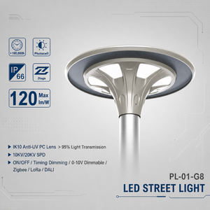 ไฟถนน LED สีขาวเคลือบผิวสำหรับถนนหลัก ตั้งแต่พลบค่ำถึงรุ่งเช้า ระดับ IP66 IK10 10KV - Product Image 2