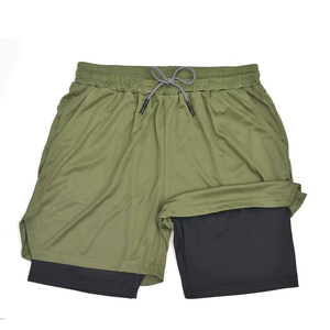 Men's Gym Shorts Quick Dry Double Layer High Stretch <b>Elastic</b> Waist Lightweight Basketball Running Training Solid Shorts - Product Image 4