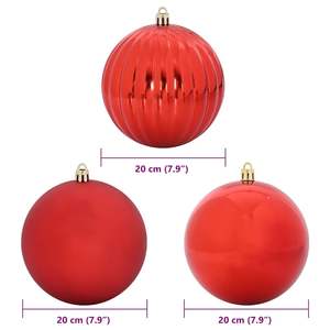 Juego de 4 Adornos Navideños de Plástico Rojo Tamaño XXL para Decoración de Árboles - Product Image 5
