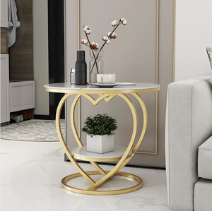 Adjustable Corner <b>Side</b> <b>Table</b> Luxury Furniture Marble Top End <b>Table</b> <b>Gold</b> Plated for Living Room, Hotel, Office factory Sale - Product Image 4