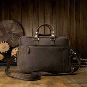Maletín para Portátil de Cuero Genuino Vintage para Hombre, Bolso de Hombro Ejecutivo Ligero y Duradero para Oficina, Uso Diario - Product Image 3