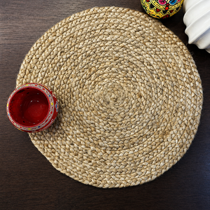 <b>Round</b> Braided <b>Placemats</b>/ Water Hyacinth Handmade <b>Placemat</b>/ Heat-Resistant Non-Slip Woven Mats Ms. Alina - Product Image 3