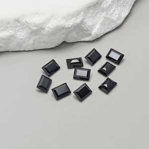Spinelle noire naturelle rectangulaire facettée, petite taille, pierre précieuse en vrac, taille émeraude, pour la vente en gros de bijoux - Product Image 5
