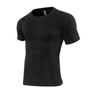 T-shirt de compression à coutures plates 3D haute performance en tissu tricoté 220g, design vierge, pour le sport et le fitness, vente en gros - Product Image 2