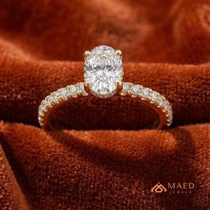 Bague de fiançailles ovale en moissanite plaquée or rose, élégante, bijoux de luxe pour femmes, style New York, cadeau de mariage haut de gamme - Product Image 3