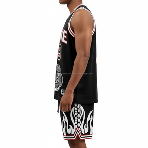 Uniforme de basket-ball pour hommes, réfléchissant, respirant, sur mesure, OEM, vente en gros - Product Image 3