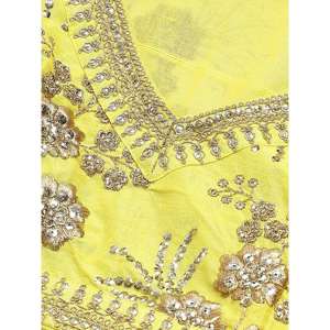 Vêtements de mariage hypnotiques de couleur néon brodés en satin Lehenga Choli - Product Image 3