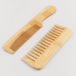 Personalised Big Size Natural Bamboo Wide Tooth Comb <b>Curly</b> Detangle <b>Hair</b> <b>Brush</b> Eco-Friendly <b>Hair</b> Combs With Handle - Product Image 4