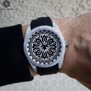 Montre de luxe Charm Jewells en acier inoxydable, boîtier rond de 40 mm, bracelet en verre, analogique, mécanique, pour hommes et femmes, vintage, mode, lumineuse - Product Image 5