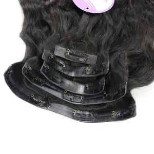 WHOLESALE TOP QUALITY VIETNAMESE HUMAN HAIR CLIP in HAIR EXTENSIONS STRAIGHT BLACK COLOR - Product Image 1