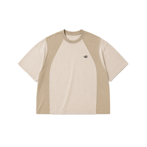 Contrast Panel Short Sleeve Crew Neck Men's <b>shirts</b> Custom Logo Color Block High GSM Oversized Cotton Raglan Streetwear Supplier - Product Image 4