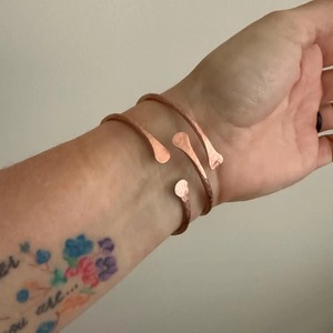 Handmade by copper jewelry Modern antique design New Luxury Polished Modern Copper <b>Bangle</b> Women Magnetic <b>Engraved</b> design for gif - Product Image 2