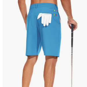 Shorts de golf personnalisables pour hommes, séchage rapide, poches arrière zippées, 100 % polyester toile respirante, style décontracté taille mi-haute, style urbain - Product Image 2