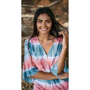 Vestido Mini Ria Sólido Natural, Hecho a Mano de Forma Ética, 100% Algodón Puro, Silueta Suave y Fluida, Ropa Sostenible para Mujer - Product Image 3